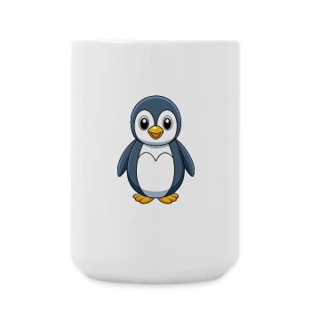 Pinguin Niedliche Maskottchen Zeichentrickfigur Kawaii - Große Tasse 440 ml - Weiß - Vorne