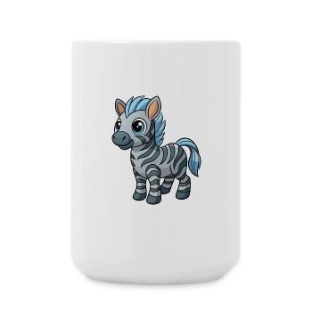 Zèbre Mignon Mascotte Personnage De Dessin Animé Kawaii - Grande tasse 440 ml - blanc - Devant