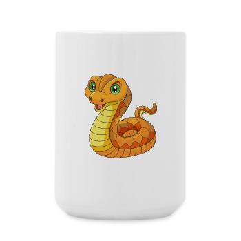 Snake Cute Mascot Cartoon Character Kawaii - Large Mug 440 ml - white - Front