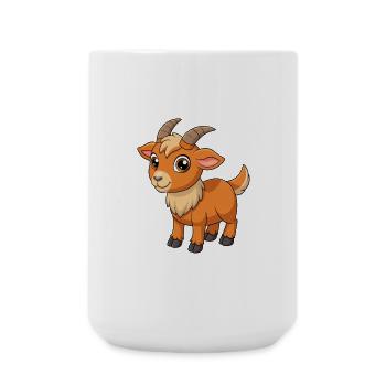 Ziege Niedliches Maskottchen Zeichentrickfigur Kawaii - Große Tasse 440 ml - Weiß - Vorne