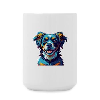 Alano Espanol Dog Breed Colorful Cartoon Kawaii - Large Mug 440 ml - white - Front