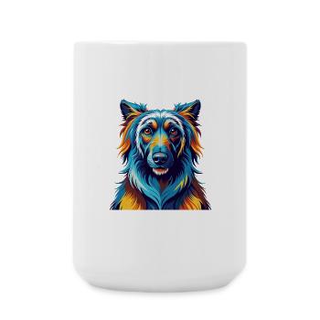 Afghanische Kuchi Hunderasse Bunte Karikatur Kawaii - Große Tasse 440 ml - Weiß - Vorne