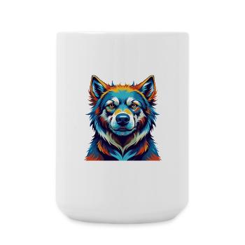 Ainu Hund Rasse Buntes Aquarell Cartoon Kawaii - Große Tasse 440 ml - Weiß - Vorne