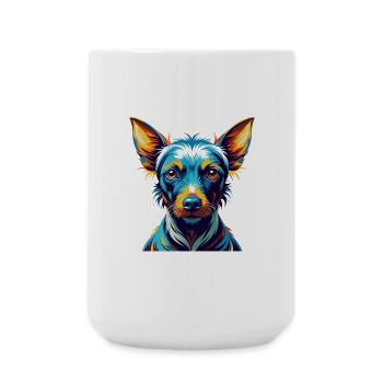 American Hairless Terrier Dog Breed Cartoon Kawaii - Large Mug 440 ml - white - Front