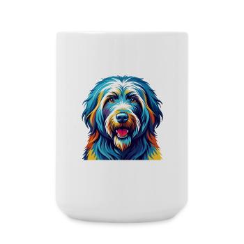 Bergamasker Schäferhund Rasse Bunte Karikatur Kawaii - Große Tasse 440 ml - Weiß - Vorne