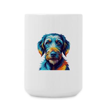 Bedlington Terrier Hunderasse Karikatur Kawaii - Große Tasse 440 ml - Weiß - Vorne