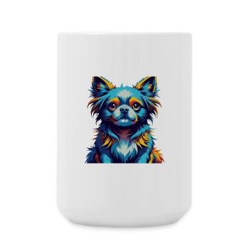 Chinese Imperial Dog Breed Colorful Cartoon Kawaii - Large Mug 440 ml - white - Front