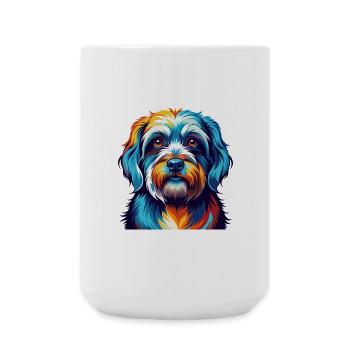 Dandie Dinmont Terrier Dog Breed Cartoon Kawaii - Large Mug 440 ml - white - Front