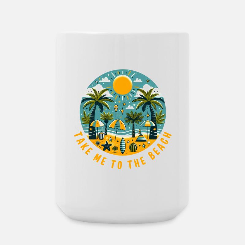 Take me to the Beach - Large Mug 440 ml - white