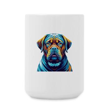Französischer Bordeaux Mastiff Hunderasse Cartoon Kawaii - Große Tasse 440 ml - Weiß - Vorne