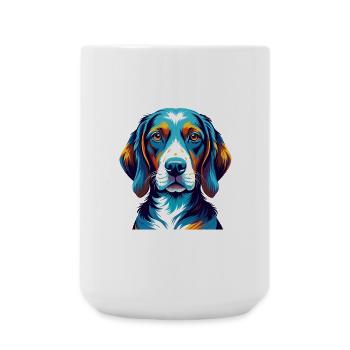 Französischer dreifarbiger Jagdhund, Hunderasse Cartoon Kawaii - Große Tasse 440 ml - Weiß - Vorne