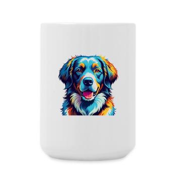 Kuvasz Dog Breed Colorful Cartoon Kawaii - Large Mug 440 ml - white - Front