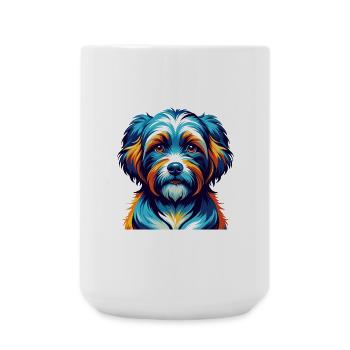 Race de chien havanais, dessin animé coloré, Kawaii - Grande tasse 440 ml - blanc - Devant