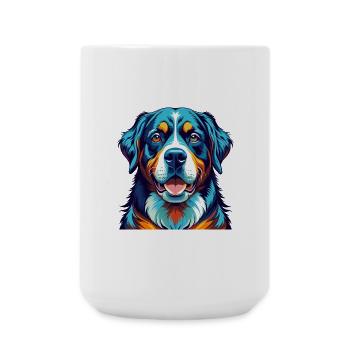 Grand Bouvier Suisse Race Dessin Animé Kawaii - Grande tasse 440 ml - blanc - Devant
