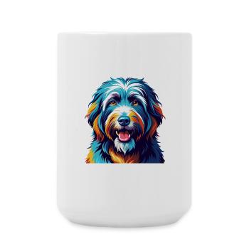 Portuguese Sheepdog Breed Colorful Cartoon Kawaii - Large Mug 440 ml - white - Front