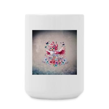 Flamant rose mignon - Grande tasse 440 ml - blanc - Devant