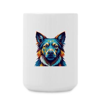 Taigan Kyrgyz Taighany Dog Breed Cartoon Kawaii - Large Mug 440 ml - white - Front