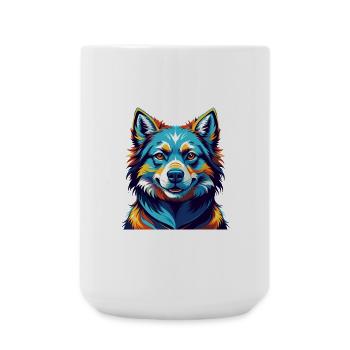 Ainu Hund Rasse Buntes Aquarell Cartoon Kawaii - Große Tasse 440 ml - Weiß - Vorne