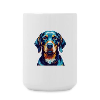 Black And Tan Coonhound Dog Breed Cartoon Kawaii - Large Mug 440 ml - white - Front
