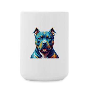 American Pitbull Terrier Dog Breed Cartoon Kawaii - Large Mug 440 ml - white - Front