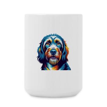 Basset Griffon Vendeen Dog Breed Cartoon Kawaii - Large Mug 440 ml - white - Front