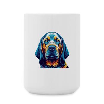 Bloodhound Chien Race Coloré Dessin animé Kawaii - Grande tasse 440 ml - blanc - Devant