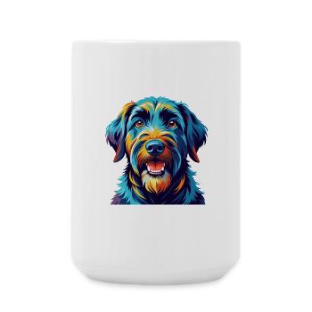 Black Russian Terrier Dog Breed Cartoon Kawaii - Large Mug 440 ml - white - Front