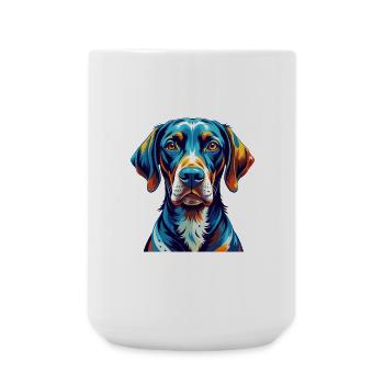 Belgian Pointer Dog Breed Colorful Cartoon Kawaii - Large Mug 440 ml - white - Front
