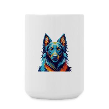 Belge Groenendael Race Chien Dessin Animé Kawaii - Grande tasse 440 ml - blanc - Devant
