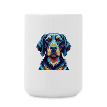 Chien de montagne bavarois Chien race dessin animé Kawaii - Grande tasse 440 ml - blanc - Devant