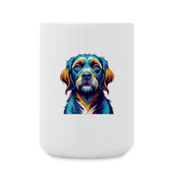 Danish Broholmer Dog Breed Colorful Cartoon Kawaii - Large Mug 440 ml - white - Front