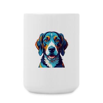 Englischer Foxhound Hunderasse Bunte Karikatur Kawaii - Große Tasse 440 ml - Weiß - Vorne