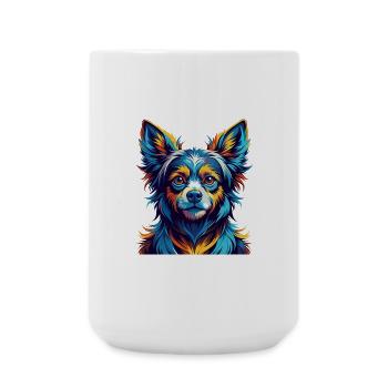 Kyi Leo Chien Race Coloré Dessin animé Kawaii - Grande tasse 440 ml - blanc - Devant