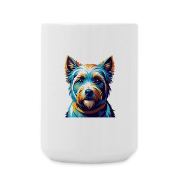 English White Terrier Dog Breed Cartoon Kawaii - Large Mug 440 ml - white - Front