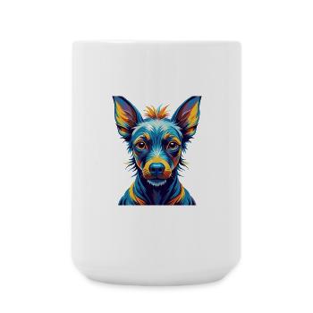 American Hairless Terrier Dog Breed Cartoon Kawaii - Large Mug 440 ml - white - Front