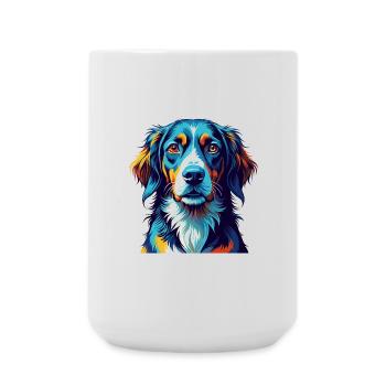 Norwegischer Windhund Rasse Bunte Karikatur Kawaii - Große Tasse 440 ml - Weiß - Vorne