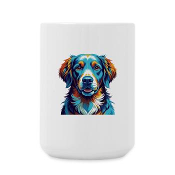 Retriever Hund Rasse Bunt Karikatur Kawaii - Große Tasse 440 ml - Weiß - Vorne