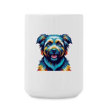 Romanian Mioritic Dog Breed Cartoon Kawaii - Large Mug 440 ml - white - Front