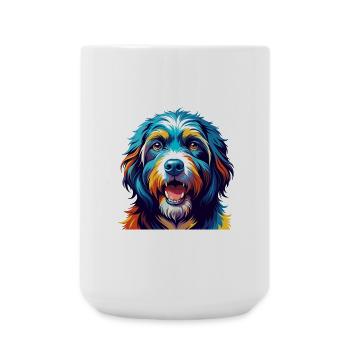 Portuguese Sheepdog Breed Colorful Cartoon Kawaii - Large Mug 440 ml - white - Front