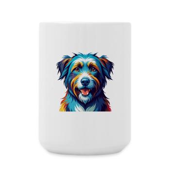 Pyrenäenschäferhund Hunderasse Karikatur Kawaii - Große Tasse 440 ml - Weiß - Vorne