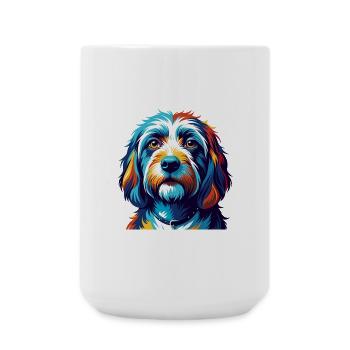 Petit Basset Griffon Vendeen Dog Breed Cartoon - Large Mug 440 ml - white - Front
