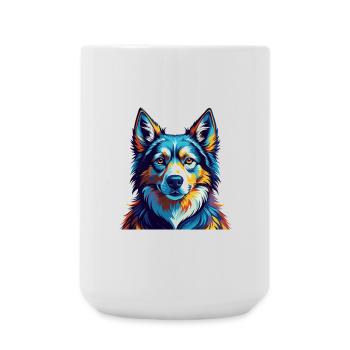 Russian European Laika Dog Breed Cartoon Kawaii - Large Mug 440 ml - white - Front