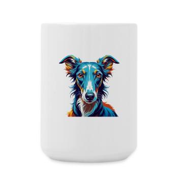 Polnischer Windhund Hunderasse Bunte Karikatur Kawaii - Große Tasse 440 ml - Weiß - Vorne