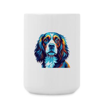 Pont Audemer Epagneul Chien Race Dessin Animé Kawaii - Grande tasse 440 ml - blanc - Devant