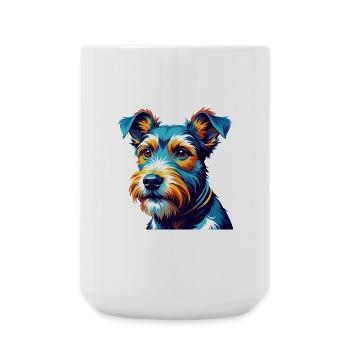 Draht Foxterrier Hunderasse Bunte Karikatur Kawaii - Große Tasse 440 ml - Weiß - Vorne