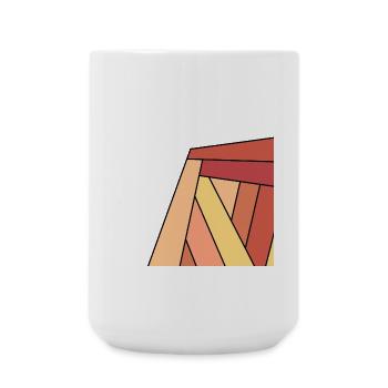 carre colore rouge - Grande tasse 440 ml - blanc - Devant