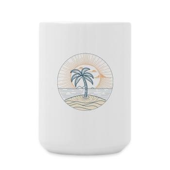 Sonneninsel Palmenkreis - Große Tasse 440 ml - Weiß - Vorne