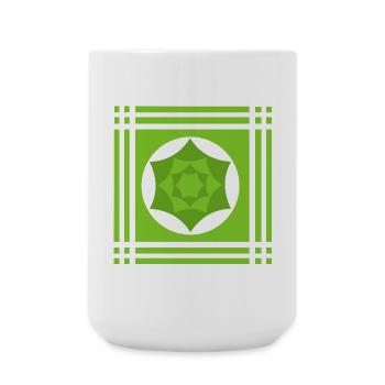 Geometrische Farbenspiele in Grün - Große Tasse 440 ml - Weiß - Vorne