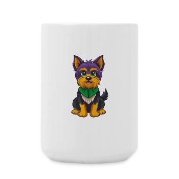 Yorkshire Terrier Dog Kawaii Cartoon Character - Large Mug 440 ml - white - Front