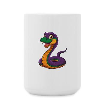 serpent drôle kawaii personnage de dessin animé clipart - Grande tasse 440 ml - blanc - Devant